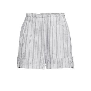 Time and Tru Paperbag Linen-Blend White with Black Stripes Shorts Size XL
